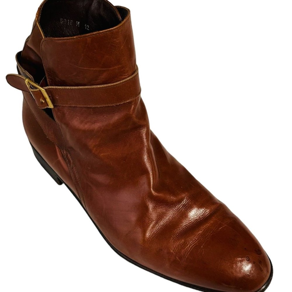 Antonio Da Pescara Mens Boots Shoes Size 12 Vintage Leather Brown Made in Italy‎